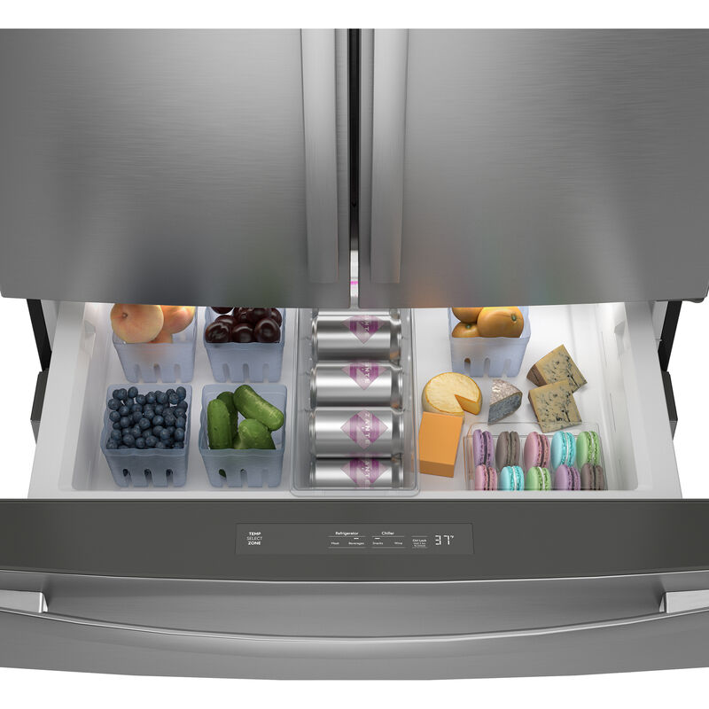 GE Profile 36 in. 28.7 cu. ft. Smart 4-Door French Door Refrigerator with Internal Water Dispenser - Fingerprint Resistant Stainless, , hires