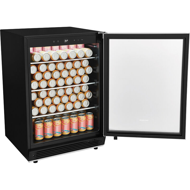 Frigidaire 24 in. 5.3 cu. ft. Built-In/Freestanding Beverage Center with Adjustable Shelves & Digital Control - Stainless Steel, , hires