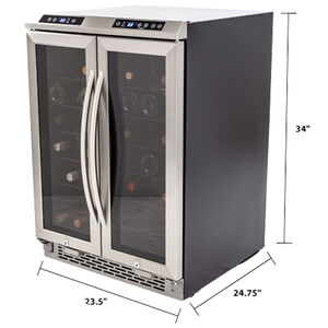 Avanti 24 in. Undercounter Wine Cooler with Dual Zones & 38 Bottle Capacity- Stainless Steel, , hires