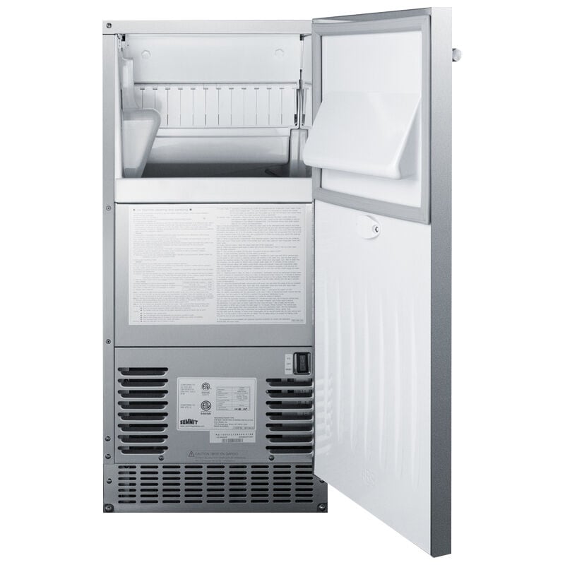 Summit 15 in. Built-In Undercounter Outdoor Commercial-Use Ice Maker with 26 lb. Ice Storage & Auto-Defrost - Stainless Steel, , hires