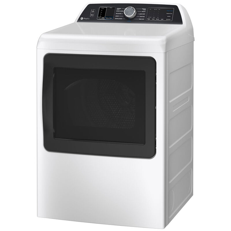 GE Profile 27 in. 7.4 cu. ft. Smart Electric Dryer with Aluminized Alloy Drum, Sensor Dry, Sanitize & Steam Cycle - White, White, hires