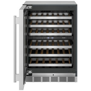 Thermador Masterpiece Series 24 in. Undercounter Wine Cooler with Wood Racks, Dual Temperature Zones & 41 Bottle Capacity - Stainless Steel, , hires