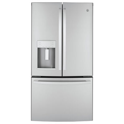 GE 36 in. 22.1 cu. ft. Counter Depth French Door Refrigerator with External Ice & Water Dispenser - Stainless Steel | GYE22GYNFS