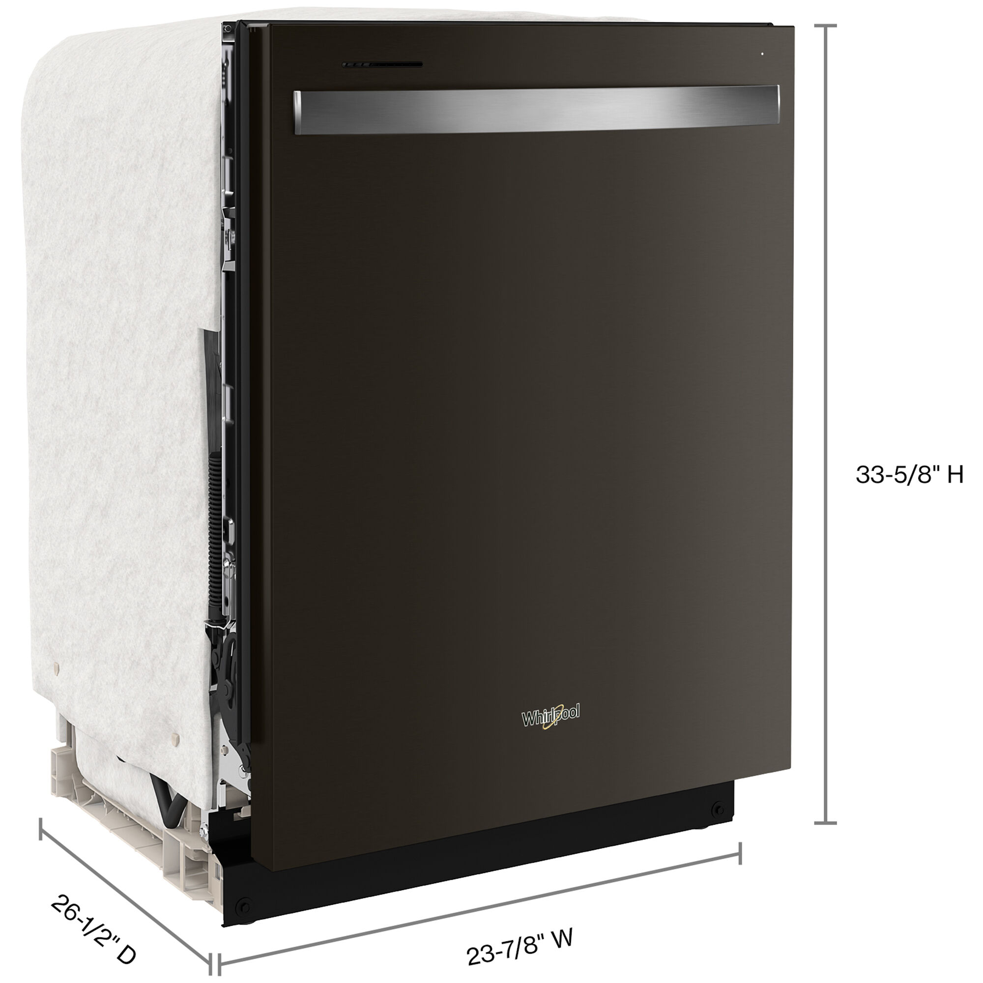 Black stainless dishwasher on sale whirlpool