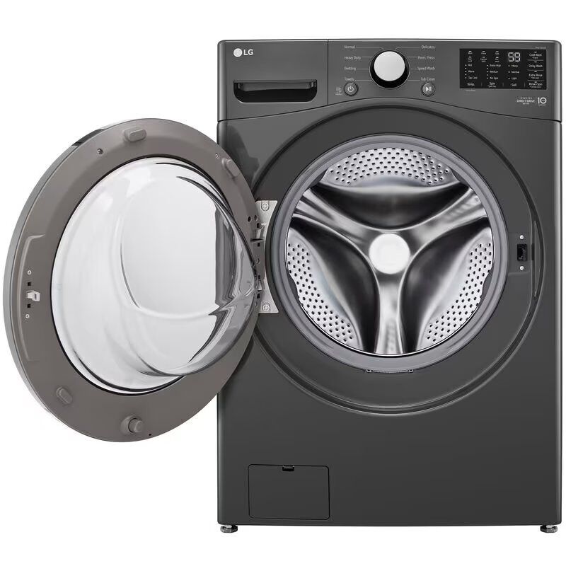 LG 27 in. 5.0 cu. ft. Stackable Front Load Washer with 6 Motion Technology, Tub Clean System & Speed Wash Cycle - Middle Black, , hires