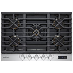 Signature Kitchen Suite 30 in. 5-Burner Smart Natural Gas Cooktop with Simmer Burner & Power Burner - Stainless Steel, , hires