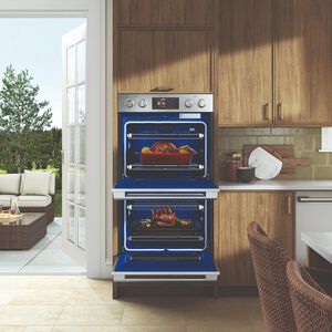 SKS 30 in. 9.4 cu. ft. Smart Top Control SteamElectric Double Wall Oven with True European Convection - Stainless Steel, , hires