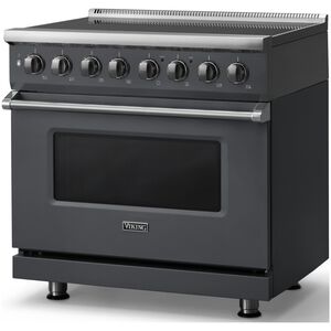 Viking 5 Series 36 in. 5.6 cu. ft. True European Convection Electric Range with 6 Induction Burners - Cast Black, , hires