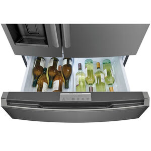 Frigidaire Gallery 36 in. 21.5 cu. ft. Counter Depth 4-Door French Door Refrigerator with Ice & Water Dispenser - Black Stainless, Black Stainless, hires