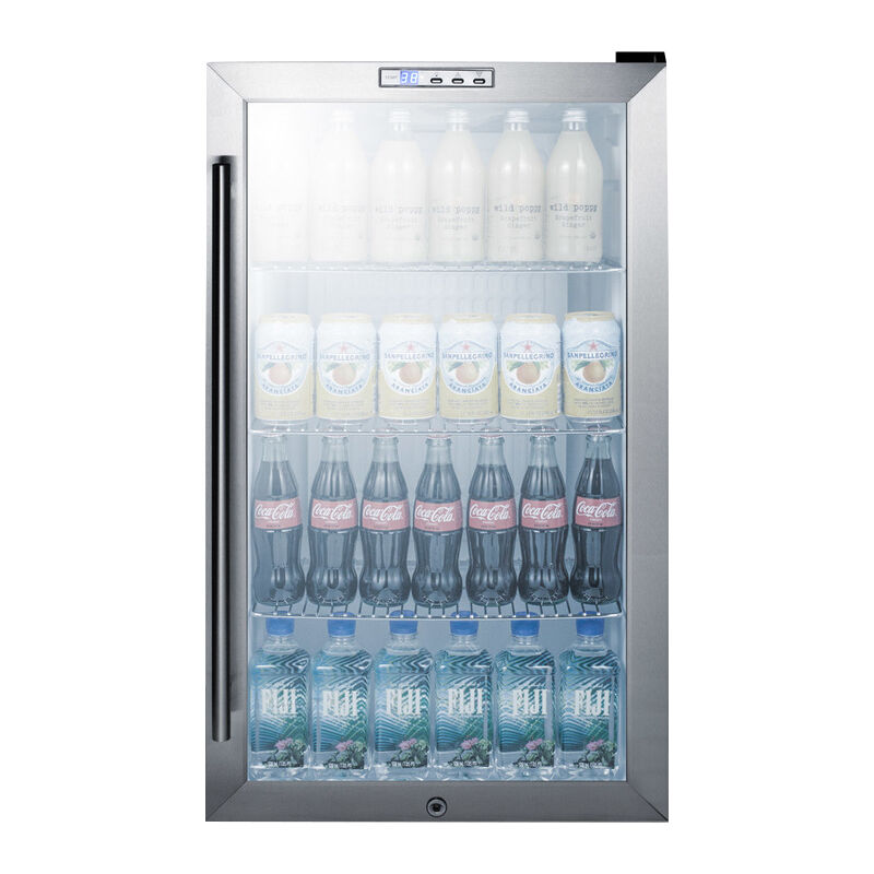 Summit 19 in. 3.3 cu. ft. Beverage Center with Adjustable Shelves & Digital Control - Stainless Steel, , hires