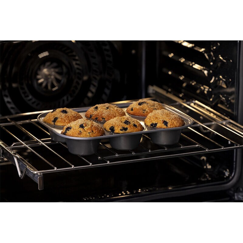 Frigidaire Gallery 30 in. 10.6 cu. ft. Top Control SteamElectric Double Wall Oven with True European Convection - Black Stainless, Black Stainless, hires