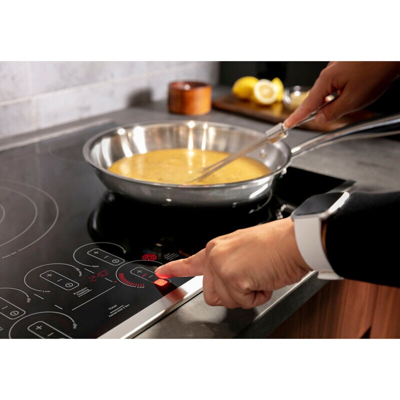 GE Profile 30 in. 5-Burner Smart Electric Cooktop with Power Burner - Stainless Steel, , hires
