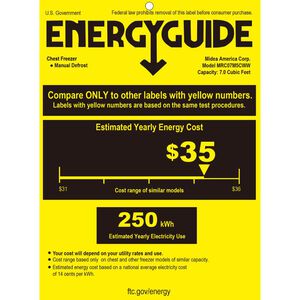 Midea 30 in. 7.0 cu. ft. Garage-Ready Chest Freezer - White, , hires