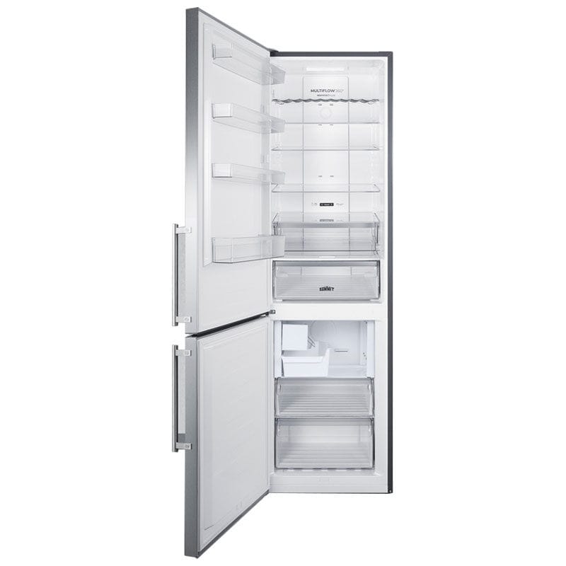 Summit 24 in. 11.7 cu. ft. Counter Depth Left-Hinged Bottom Freezer Refrigerator with Ice Maker - Stainless Steel, , hires