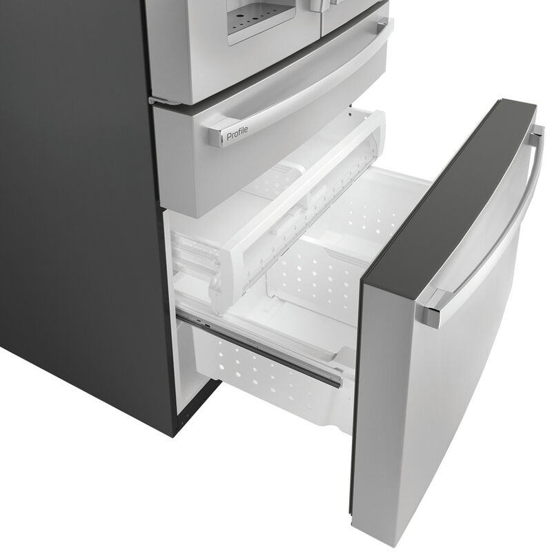 GE Profile 36 in. 22.4 cu. ft. Smart Counter Depth 4-Door French Door Refrigerator with Ice & Water Dispenser - Fingerprint Resistant Stainless, , hires