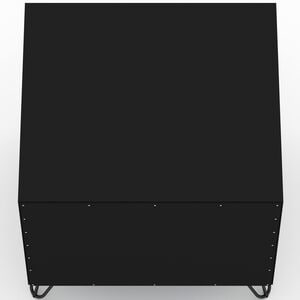 Manhattan Comfort Rockefeller Mid-Century Modern 1-Drawer Nightstand Black, Black, hires