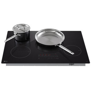 LG 30 in. 4-Burner Smart Induction Cooktop with Simmer Burner & Power Burner - Black, , hires