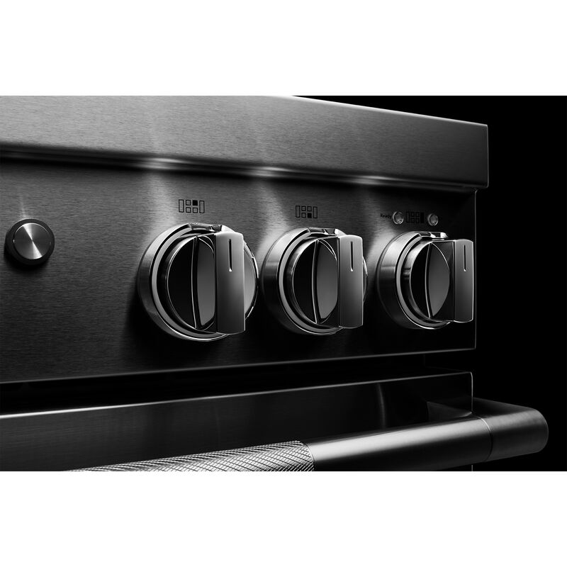 JennAir Rise Series 48 in. 4.1 cu. ft. Smart Convection Double Oven Freestanding Dual Fuel Range with 4 Sealed Burners & Griddle - Stainless Steel, , hires