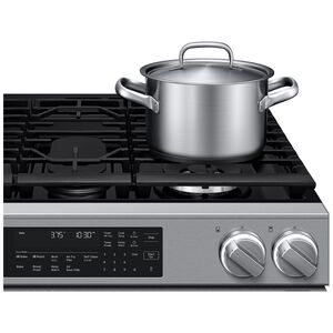 Samsung Bespoke 30 in. 6.0 cu. ft. Smart Air-Fry True European Convection Slide-In Gas Range with 5 Sealed Burners & Griddle - Stainless Steel, Stainless Steel, hires