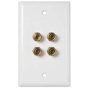 RCA 4 Terminal Speaker Wall Plate, , hires