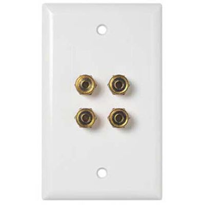 RCA 4 Terminal Speaker Wall Plate | DT4SWP
