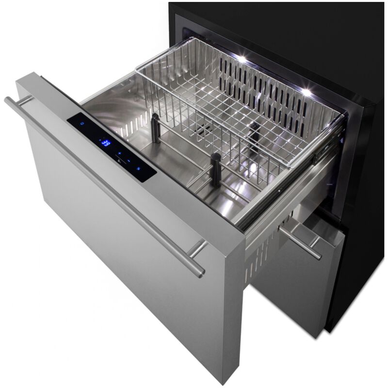 Summit 24 in. 3.7 cu. ft. Outdoor Double Refrigerator Drawers - Stainless Steel/Panel Ready, , hires
