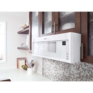 Whirlpool 30 in. 1.1 cu. ft. 1000W Low Profile Over-the-Range Microwave with 400 CFM - White, White, hires