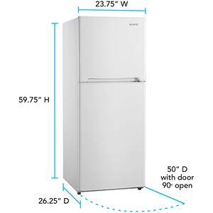 Avanti 24 in. 10 cu. ft. Counter Depth Top Freezer Refrigerator - White, , hires