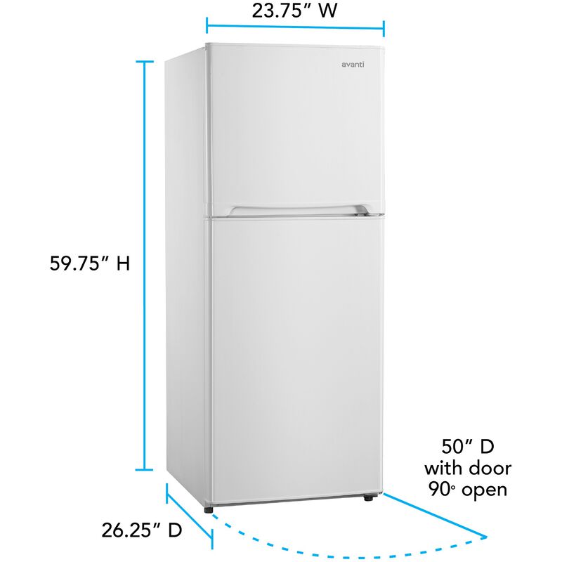 Avanti 24 in. 10 cu. ft. Counter Depth Top Freezer Refrigerator - White, , hires