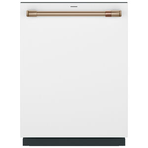 Cafe 24 in. Smart Built-In Dishwasher with Top Control, 39 dBA Sound Level, 16 Place Settings, 6 Wash Cycles & Sanitize Cycle - Matte White, , hires