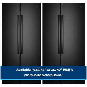 GE 36 in. 28.5 cu. ft. Garage-Ready Side-by-Side Refrigerator - Black, Black, hires