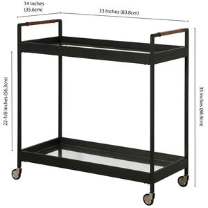 Hudson & Canal Riyo 33" Wide Rectangular Bar Cart - Blackened Bronze, , hires