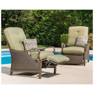 Hanover Ventura Patio Furniture Luxury Recliner - Meadow Green, , hires