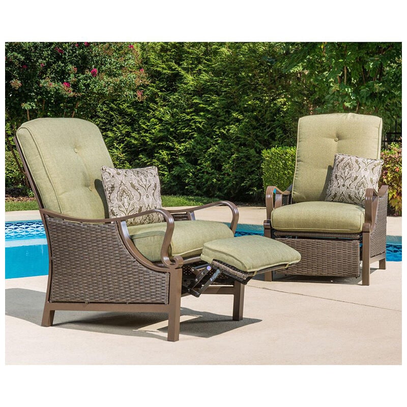 Hanover Ventura Patio Furniture Luxury Recliner - Meadow Green, , hires