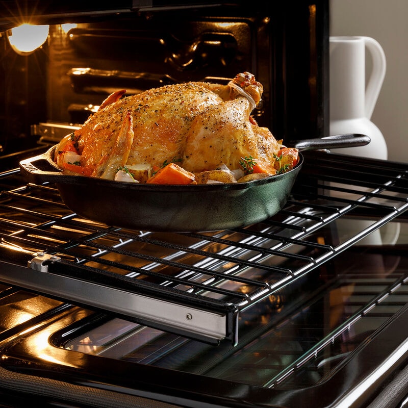 Cafe 30 in. 5 cu. ft. Smart Front Control Electric Double Wall Oven with True European Convection - Platinum Glass, Platinum Glass, hires