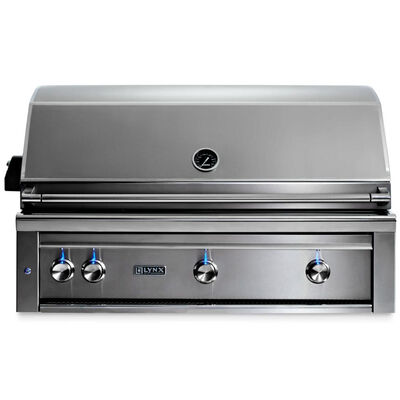Lynx Professional 42 in. 4-Burner Built-In Liquid Propane Gas Grill with Rotisserie & Smoker Box - Stainless Steel | L42TRLP