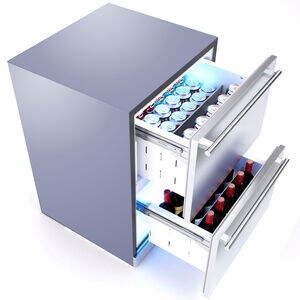 XO 24 in. 5.2 cu. ft. Outdoor Double Refrigerator Drawers - Stainless Steel, , hires