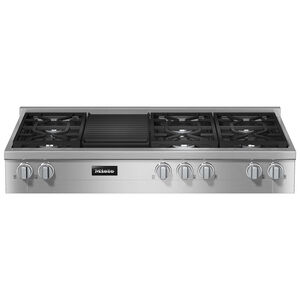 Miele Professional Series 48 in. 6-Burner Natural Gas Rangetop with Simmer, Power & Grill - Stainless Steel, , hires