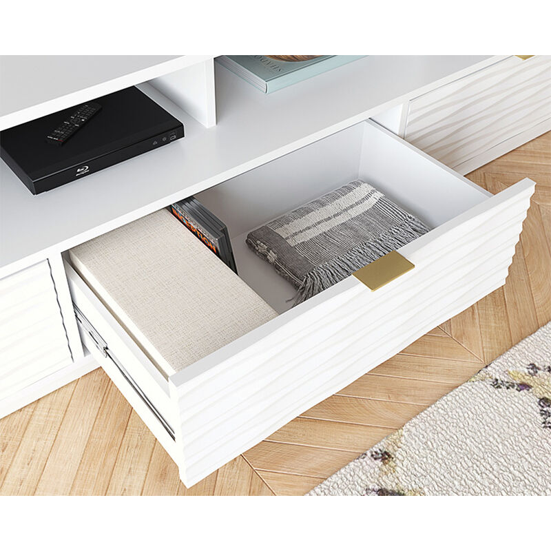 Sauder White 3-Drawer TV Credenza with Storage, , hires