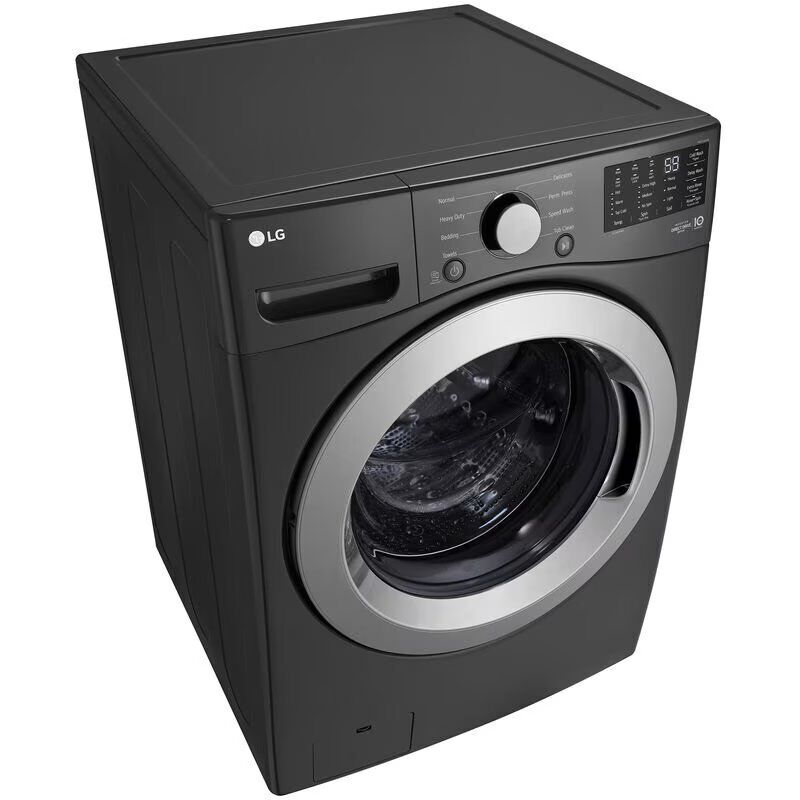 LG 27 in. 5.0 cu. ft. Stackable Front Load Washer with 6 Motion Technology, Tub Clean System & Speed Wash Cycle - Middle Black, , hires