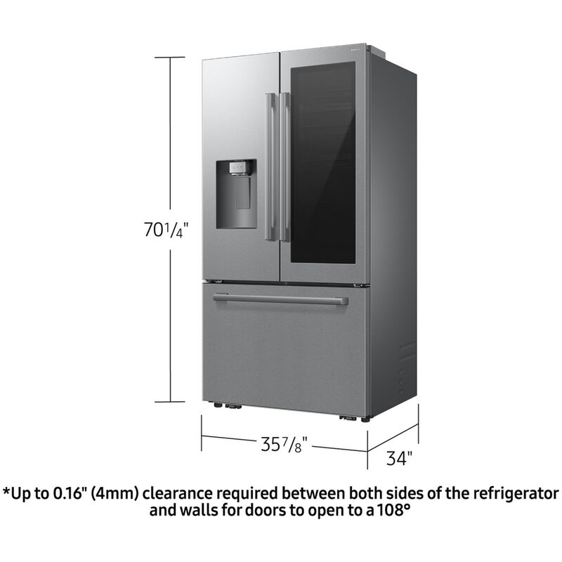 Samsung 36 in. 28.5 cu. ft. Smart French Door Refrigerator with Ice & Water Dispenser - Fingerprint Resistant Stainless, , hires