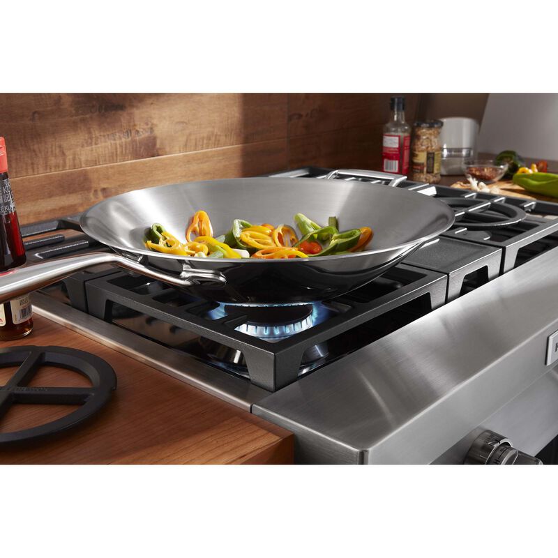 KitchenAid 30 in. 4-Burner Natural Gas Rangetop with Simmer Burner & Power Burner - Stainless Steel, , hires