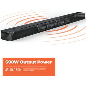 JBL BAR 500 5.1 Channels Dolby Atmos Smart Sound Bar with Bluetooth & Wireless Subwoofer - Black, , hires