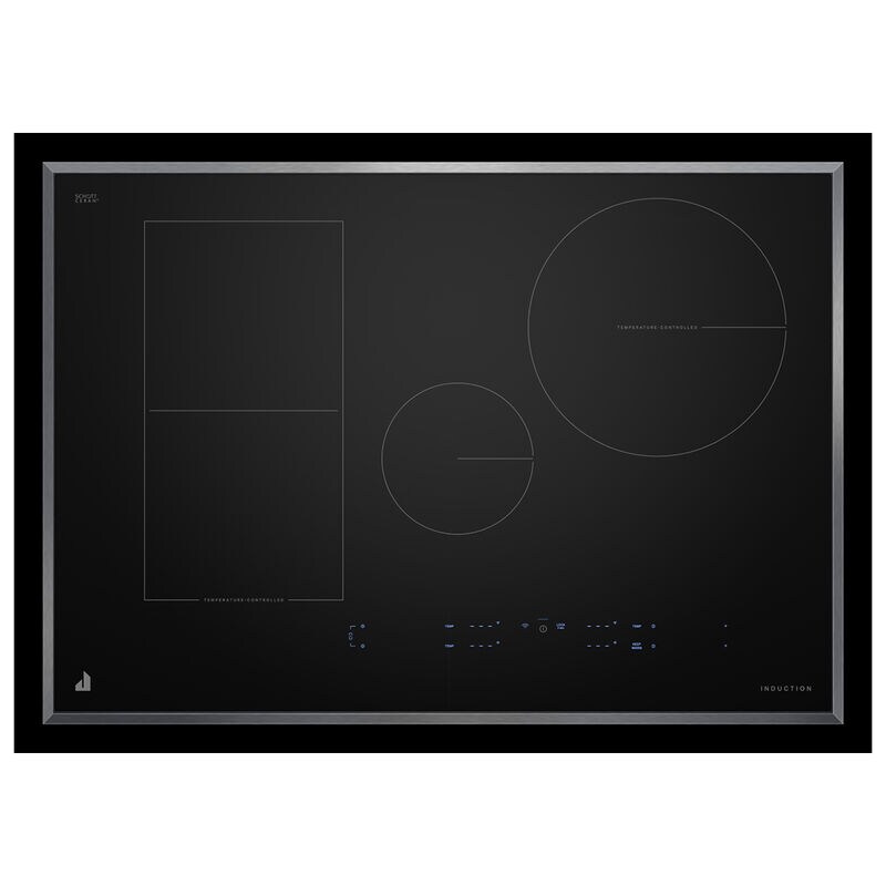 JennAir Lustre Stainless 30 in. 4-Burner Smart Induction Cooktop with Simmer Burner & Power Burner - Black with Stainless Steel, , hires