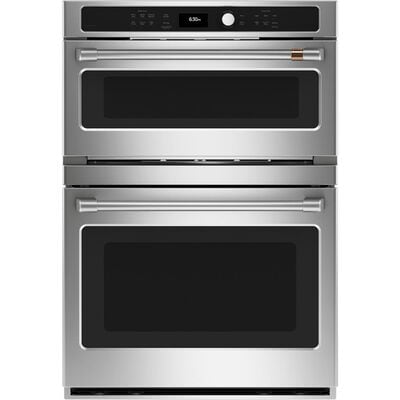 Cafe 30" 6.7 Cu. Ft. Electric Double Wall Oven with True European Convection & Self Clean - Stainless Steel | CTC912P2NS1