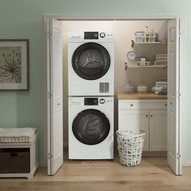 GE 24 in. 2.4 cu. ft. Front Load Washer with Sanitize & Steam Cycles - White, , hires