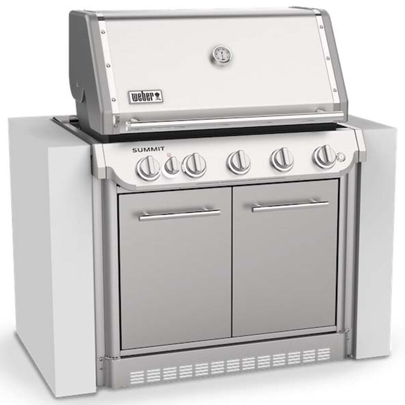 Weber Summit SB38 S Series 5-Burner Built-In Natural Gas Grill with Rotisserie & Smoker Box - Stainless Steel, , hires