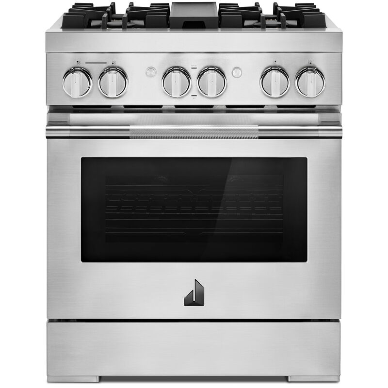 JennAir Rise Series 30 in. 4.1 cu. ft. Smart True European Convection Dual Fuel Range with 4 Sealed Burners - Stainless Steel, , hires