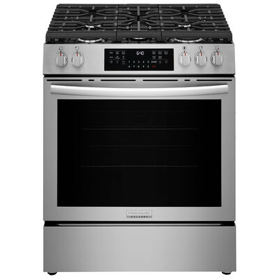 Frigidaire Gallery 30 in. 5.1 cu. ft. Air-Fry True European Convection Steam Gas Range with 5 Sealed Burners - Stainless Steel | GCFG3059BF