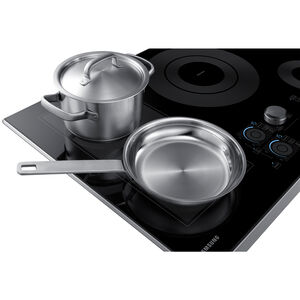 Samsung 30 in. 4-Burner Smart Induction Cooktop with Frame, Simmer and Power Burner - Stainless Steel, Stainless Steel, hires